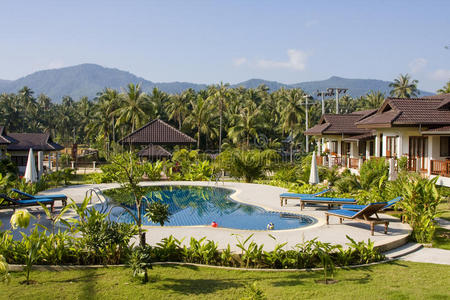 美丽的热带游泳泰国游泳池.