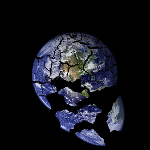 蓝色破碎的地球图片