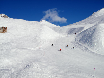 滑雪胜地的斜坡