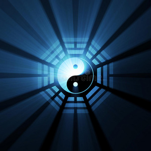 八卦阴阳符号灯照片