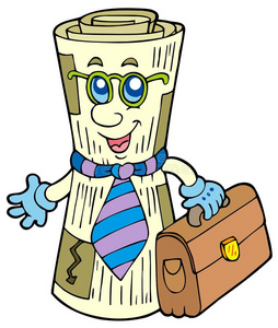 带公文包的卡通报纸照片