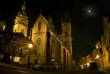 克拉洛夫街夜景教堂图片