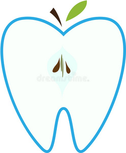 苹果形牙齿的象征。