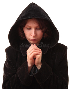 女性祈祷。
