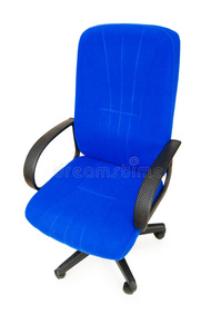 蓝色办公椅隔离