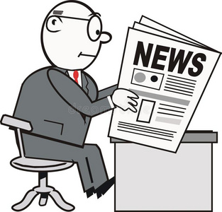 读报纸漫画的人照片