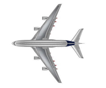 孤立飞机俯视图照片