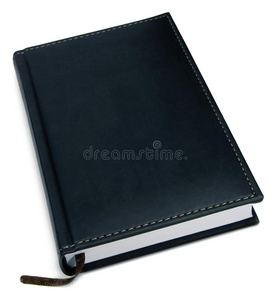 封闭式黑色皮革笔记本，独立