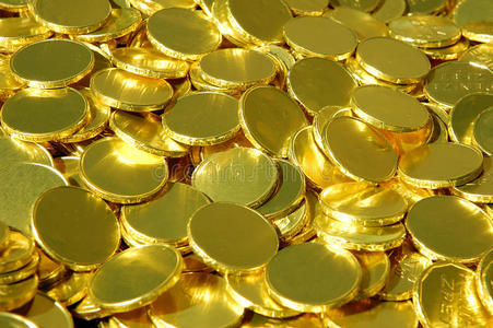 一堆金币照片