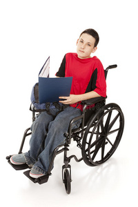 坐轮椅的少年男孩