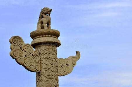 北京,中国天安门广场民族团结柱日落天安门指已提到的人天安门正方形