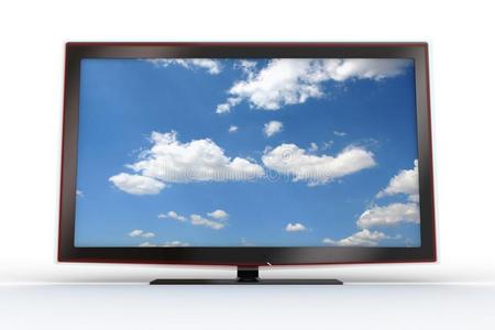 时尚液晶电视的正面照片