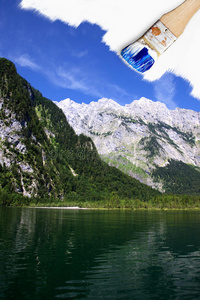 夏季山水画图片