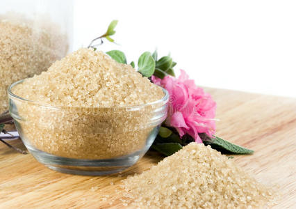 物一碗生糖超过白色白糖和红糖棕色和白色糖德梅拉糖一勺糖demerara