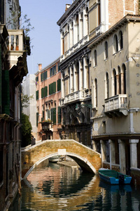 威尼斯带桥边渠