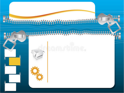 蓝色拉链网页模板