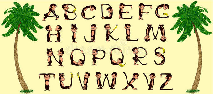 猴子字母表