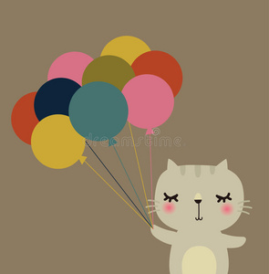 可爱的气球猫