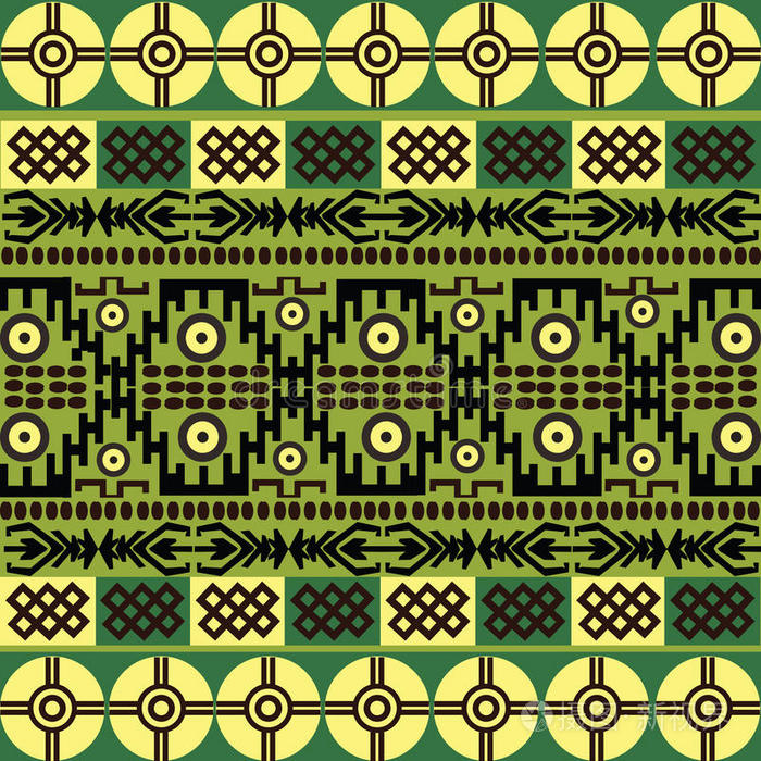 带有非洲符号和装饰的民族图案