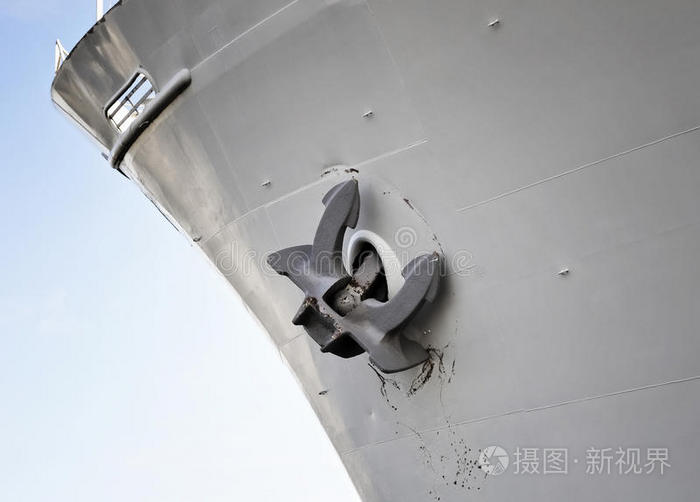 渔船上的电缆卷筒链环舷窗室内装饰用金属装饰船系好绳子隔离绳上的锚