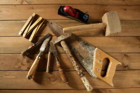 木工工具锯锤木带刨图片