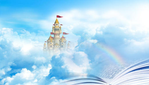 从圣经到天堂城堡的彩虹桥照片