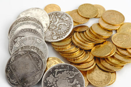 金银老钱币照片