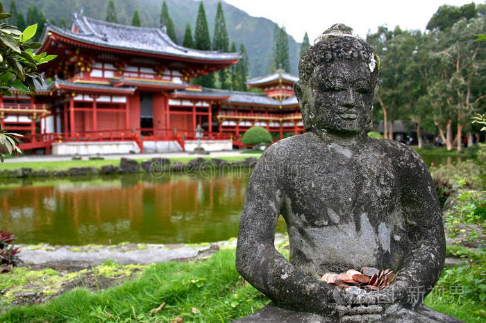 佛陀和拜奥多在夏威夷瓦胡寺