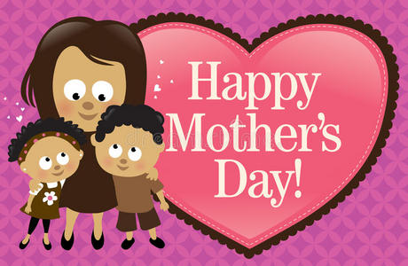 母亲节快乐横幅-非裔美国人照片