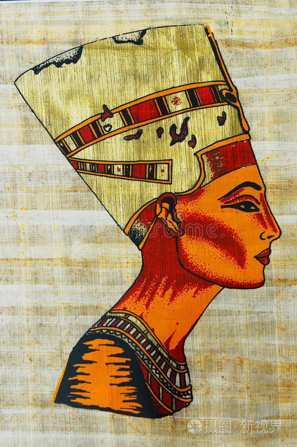 埃及纸莎草上的娜芙提蒂女王