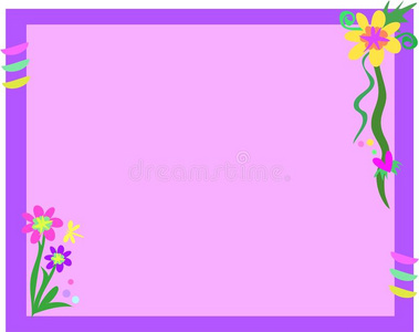 紫色花朵和戒指的框架