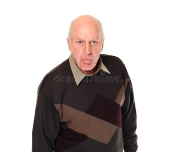 戳的舌头老大爷伸舌头照片