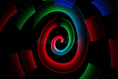 螺旋形抽象多彩发光