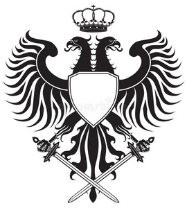 危险的鹰带冠带剑的双头鹰照片