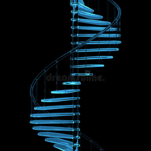 渲染蓝色x射线透明楼梯