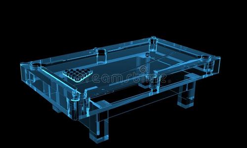 池表3d渲染X射线蓝色