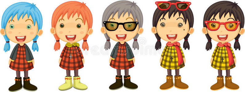 卡通唱歌女孩图片