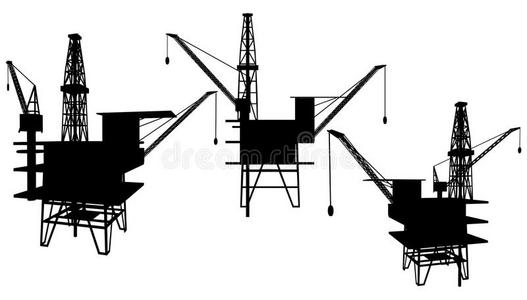 石油钻井平台矢量01