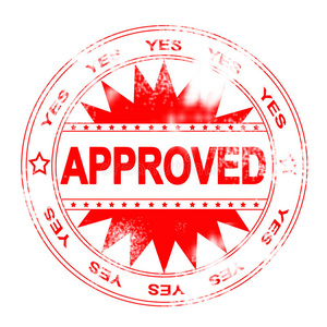 红色批准印章照片