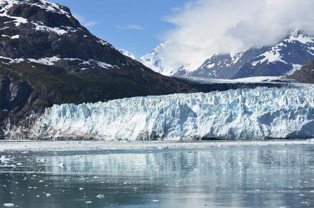 湾海岸线 ts 库克湾阿拉斯加场景从阿拉斯加冰川湾特蕾西的手臂峡湾