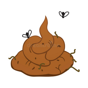 大便苍蝇的屎大便卡通插图照片