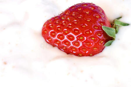 酸奶草莓特写