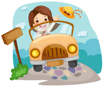 开车的小朋友图片