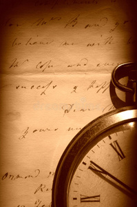 复古的 古老的 时钟 写作 乌贼 文件 时间 纸张 咕哝