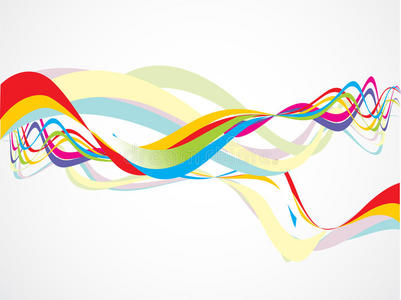 抽象彩色彩虹波矢量图