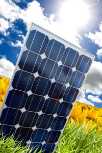 太阳能电池板和太阳光