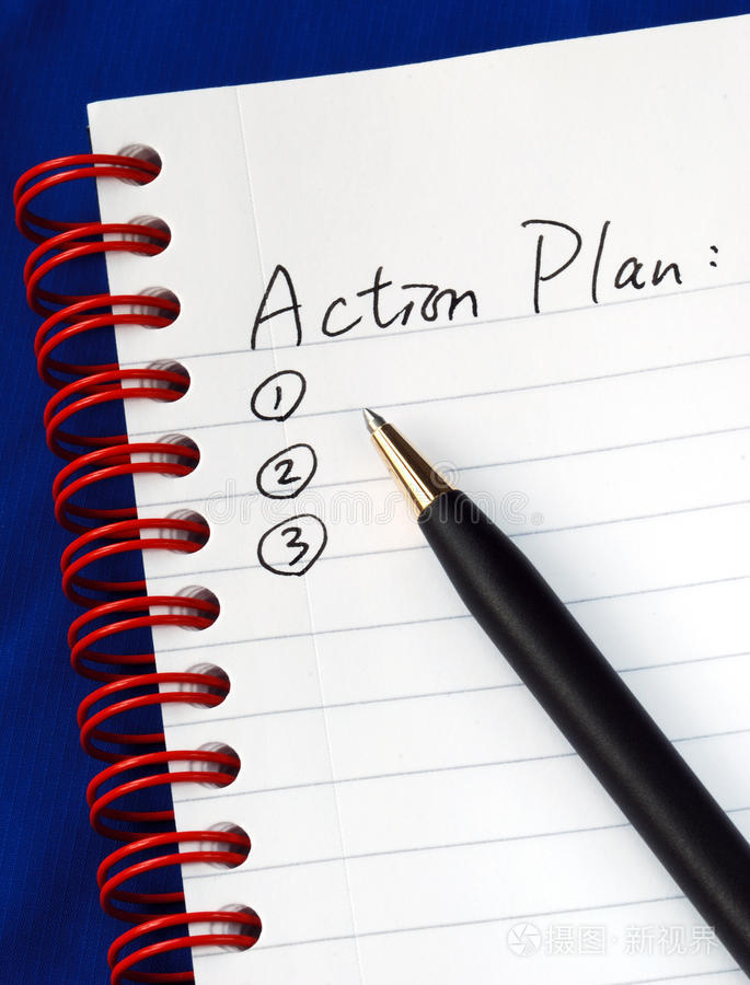 在写字板上准备行动计划