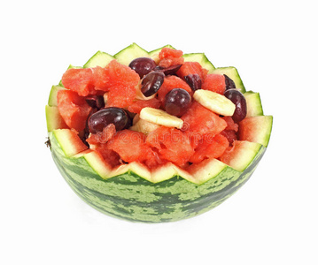 西瓜的水果碗图片