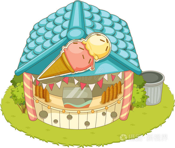 卡通冰淇淋白色的黑巧克力吧巧克力冰淇淋脆饼干加果酱手绘甜甜圈无缝