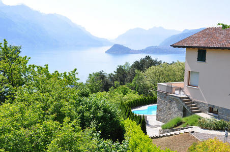 俯瞰意大利著名的科莫湖别墅